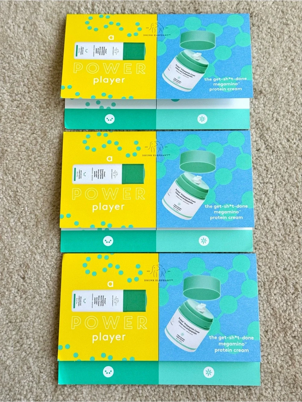 Drunk Elephant Protini Powerpeptide Resurf Serum Polypeptide Cream Set Samples